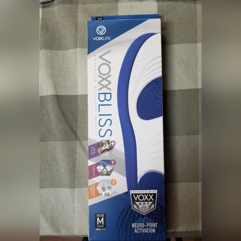VOXX Bliss Insoles Med HPT Neuro-Point Activation Balance Pain Relief Wellness